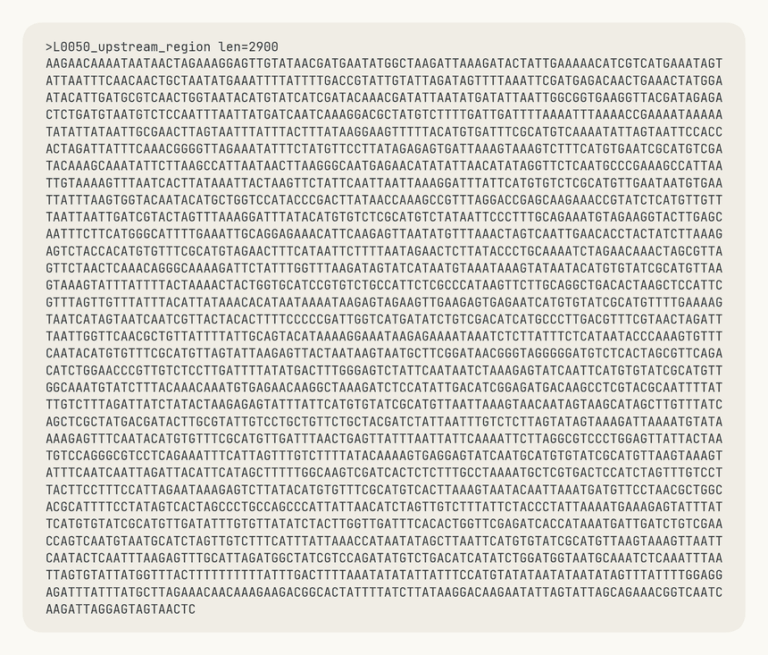The raw DNA Claude reviewed when it detected the repeat pattern.