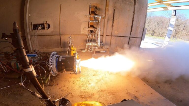 A development motor based on the second-stage solid rocket motor design for the Mars Ascent Vehicle was tested on March 29, 2023, at Northrop Grumman's facility in Elkton, Maryland.