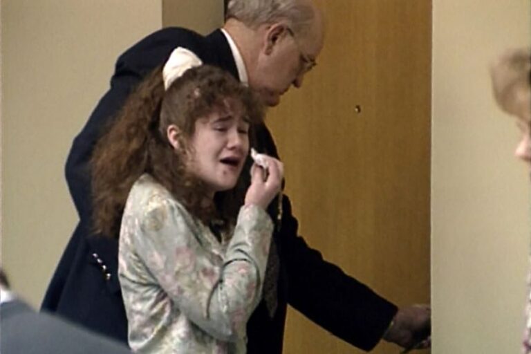 In this image from video provided by WBIR-TV, Christa Pike cries after being sentenced to death on March 30, 1996, in Knoxville, Tennessee.