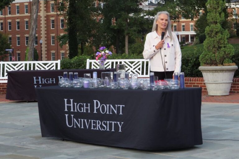 Brown speaks at an event at High Point University in North Carolina in October 2024.