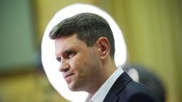 Democratic Senate candidate James Talarico speaks during an interview with CBS News at the Frederick Douglass Human Services and Justice Center, in Dallas, on September 9.