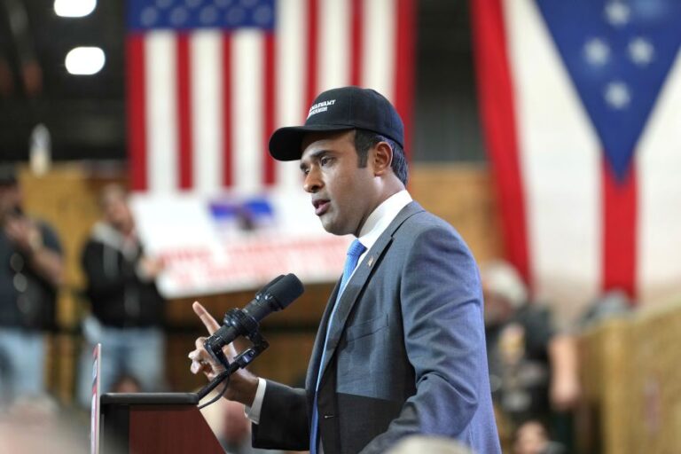 Vivek Ramaswamy announces his candidacy for Ohio governor in February 2025, in West Chester Township, Ohio.