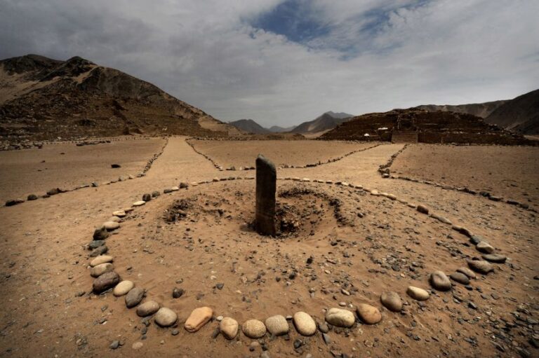 A 5,000-year-old sundial at the Caral archaeological complex in Peru.